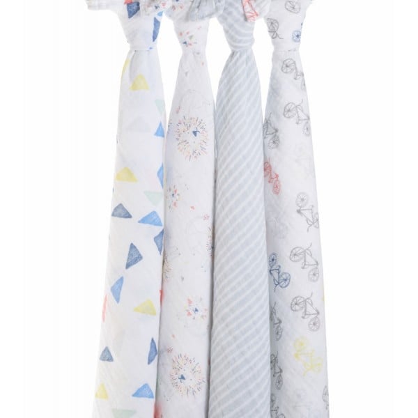 Classic Swaddles (Pack of 4) - Leader of the Pack - Aden + Anais - BabyOnline HK