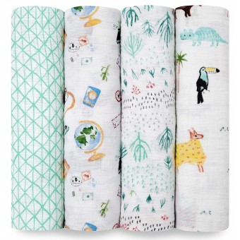 Classic Swaddles (Pack of 4) - Around the World