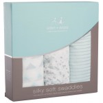 Silky Soft Bamboo Swaddle (Pack of 3) - Metallic Skylight Birch - Aden + Anais - BabyOnline HK
