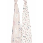 Essentials Silky Soft Bamboo Swaddle (Pack of 2) - Vantage Floral - Aden + Anais - BabyOnline HK