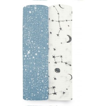 Essentials Silky Soft Bamboo Swaddle (Pack of 2) - Cosmic Galaxy