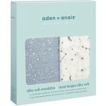 Essentials Silky Soft Bamboo Swaddle (Pack of 2) - Cosmic Galaxy - Aden + Anais - BabyOnline HK