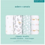 Aden + Anais - 純棉嬰兒包巾 (4件裝) - 字母與動物 - Aden + Anais - BabyOnline HK