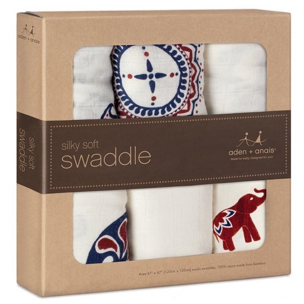 Silky Soft Bamboo Swaddle (Pack of 3) - Diwali - Aden + Anais - BabyOnline HK