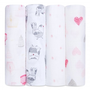 Classic Swaddles (Pack of 4) - Lovebird