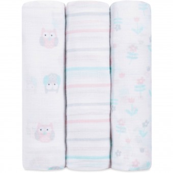 Muslin Swaddle (Pack of 3) - Owls