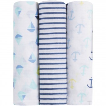 Muslin Swaddle (Pack of 3) - Set Sail