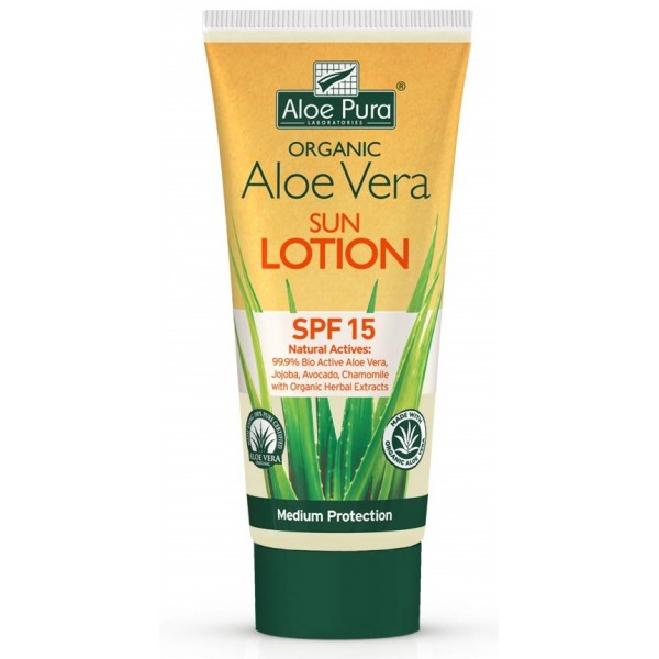 Organic Aloe Vera Sun Lotion SPF15 200ml - Aloe Pura - BabyOnline HK