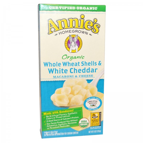 Organic Whole Wheat Shells & White Cheddar 170g - Annie's Homegrown - BabyOnline HK