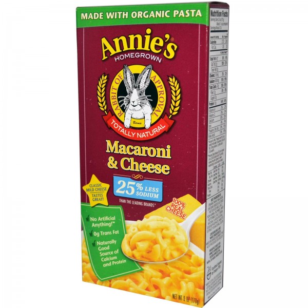 Totally Natural Macaroni & Cheese (25% Less Sodium) - Annie's Homegrown - BabyOnline HK