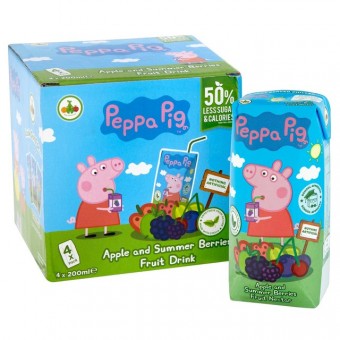 Peppa Pig - 天然蘋果夏日莓果汁 (4 包 x 200ml)