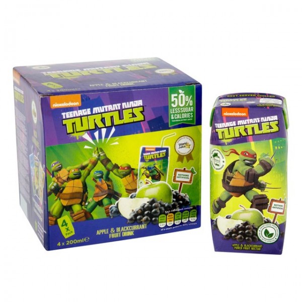 Teenage Mutant Ninja Turtles - Apple & Blackcurrant Fruit Drink (4 packs x 200ml) - Appy - BabyOnline HK