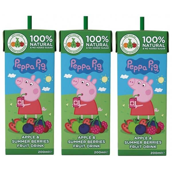 Peppa Pig - 天然蘋果夏日莓果汁 (3 包 x 200ml) - Appy - BabyOnline HK