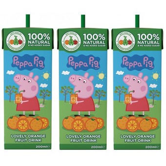 Peppa Pig - Lovely Orange Fruit Drink (3 packs x 200ml)