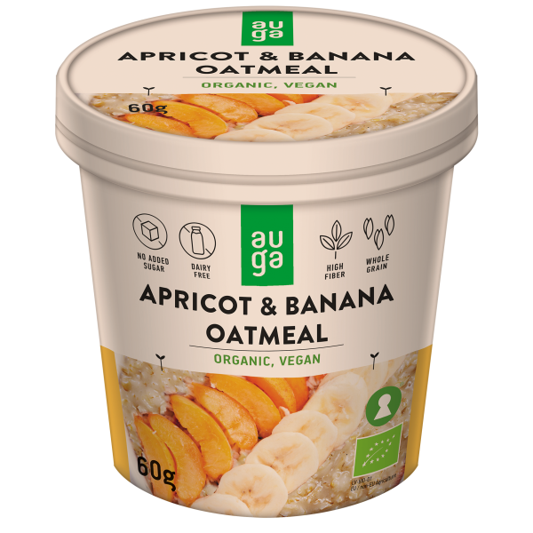Organic Instant Oatmeal - Apricot & Banana 60g - Auga - BabyOnline HK
