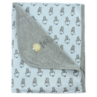 Double Layer Blanket - Small Sheepz Blue (80 x 100cm)