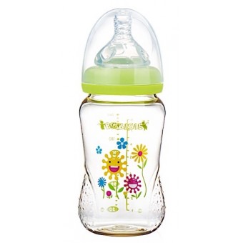 PPSU Wide-Neck Newborn Feeding Bottle 240ml - Green