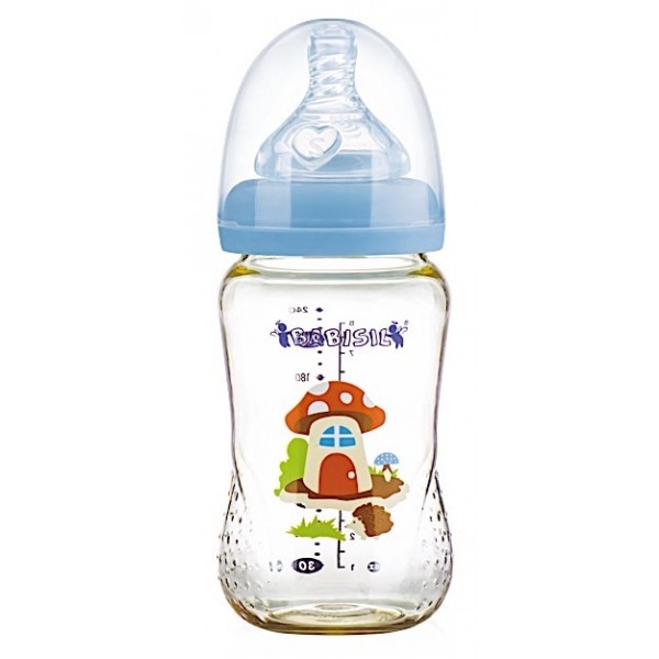 PPSU Wide-Neck Newborn Feeding Bottle 240ml - Blue - Babisil - BabyOnline HK