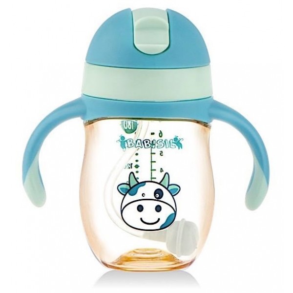 PPSU Flexi-Straw Drinking Bottle 180ml - Blue - Babisil - BabyOnline HK