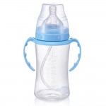 Wide-Neck PP Bottle with Flexi-Straw 300ml - Light Blue - Babisil - BabyOnline HK