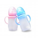 Bio Flexi-Straw Feeding Bottle 240ml - Pink - Babisil - BabyOnline HK