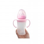 Bio Flexi-Straw Feeding Bottle 240ml - Pink - Babisil - BabyOnline HK