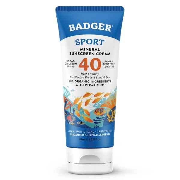 Badger - Sport Mineral Sunscreen Cream - SPF 40 (87ml) - Badger - BabyOnline HK