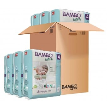 Bambo Nature - Rash Free ECO Baby Diapers - Size 4 (24 diapers) - 6 packs