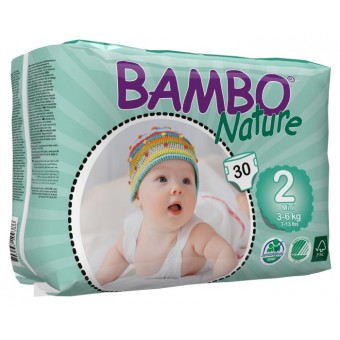 Premium Eco Baby Diapers - Size 2 Mini (30 diapers)