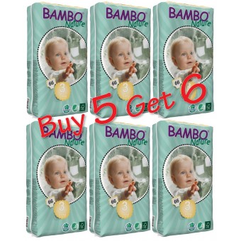 Premium Eco Baby Diapers - Size 3 Midi (66 diapers) - Buy 5 Get 6