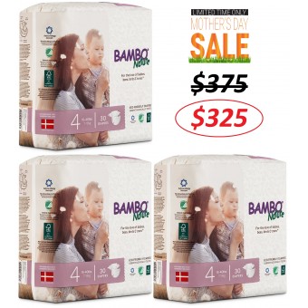 Bambo Nature Dream Baby Diapers - Size 4 (30 diapers) - 3 Packs