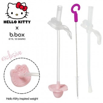 B.Box - New Sippy Cup Replacement Straw + Cleaner (Hello Kitty Candy Floss)