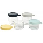 Superior Glass Portions with Lid (2 x 150ml + 2 x 250ml) - Mist / Dark Blue / Yellow / Pastel Blue - BEABA - BabyOnline HK