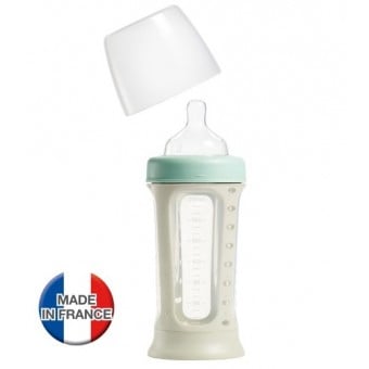 Biboz Silicone Baby Feeding Bottle 210ml (Pastel Blue)