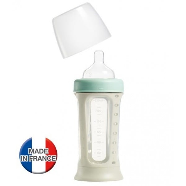 Biboz Silicone Baby Feeding Bottle 210ml (Pastel Blue) - BEABA - BabyOnline HK