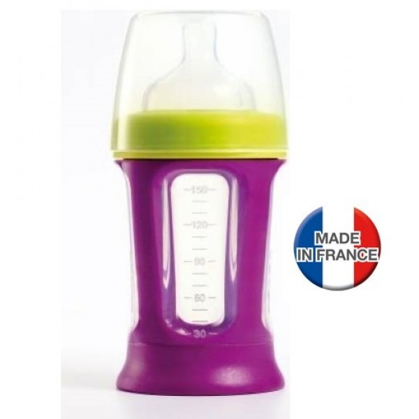 Biboz Silicone Baby Feeding Bottle 150ml (Gipsy Plum) - BEABA - BabyOnline HK