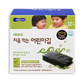 BeBeCook 韓國紫菜小食 - 原味 (12 個月+) - 1.5g x 10包