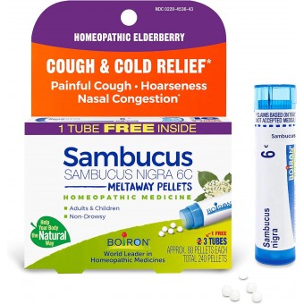 Sambucus Nigra 6C (Cough & Cold Relief) - 80 Pellets (3 Tubes)