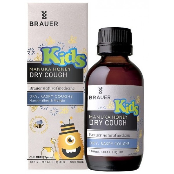 Kids Manuka Honey Dry Cough 100ml - Brauer - BabyOnline HK