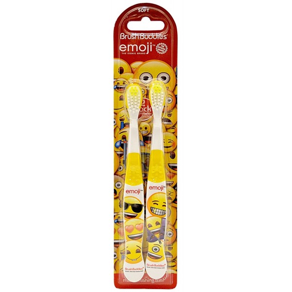 Emoji Toothbrush (Soft) - Pack of 2 - Brush Buddies - BabyOnline HK