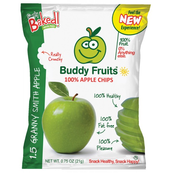 100% Apple Chips - Granny Smith Apples - 21g [NEW] - Buddy Fruits - BabyOnline HK