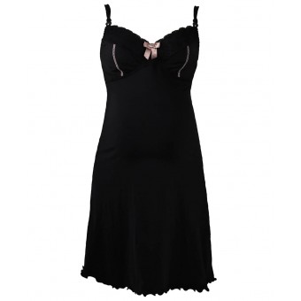 Lisa Maternity & Nursing Nightdress (Black)