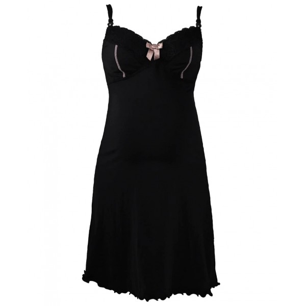 Lisa Maternity & Nursing Nightdress (Black) - Cache Coeur - BabyOnline HK