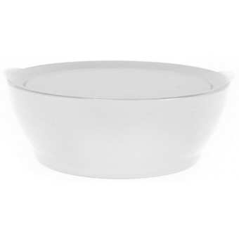 The Ultimate Non-Spill Salsa Bowl with Lid 12oz - White