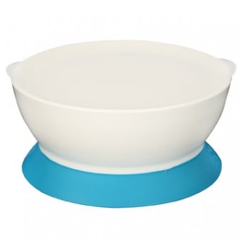 防灑吸盤式碗連蓋 12oz - 藍色