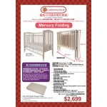 Mercury Folding Baby Cot with Smart Dream Petite Mattress - Ivory - California Bear - BabyOnline HK