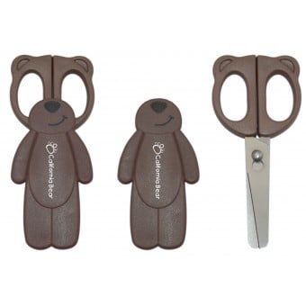 Detachable Baby Food Scissors - Dark Brown Bear