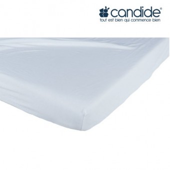 Candide - 竹+棉嬰兒床單 (70 x 140cm) - 粉藍色