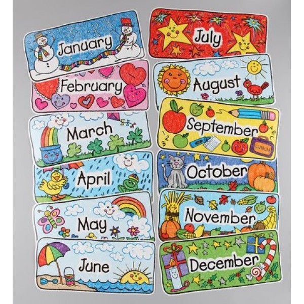 Bulletin Board Set - Kid-Drawn Calendar Headers - Carson Dellosa - BabyOnline HK