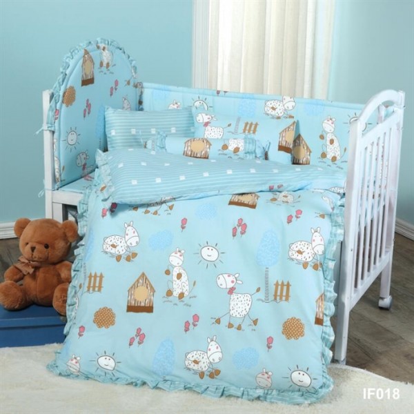 Cherry - 100% Cotton Baby Bedding Set (Baby Horses) - IF018 - Cherry - BabyOnline HK